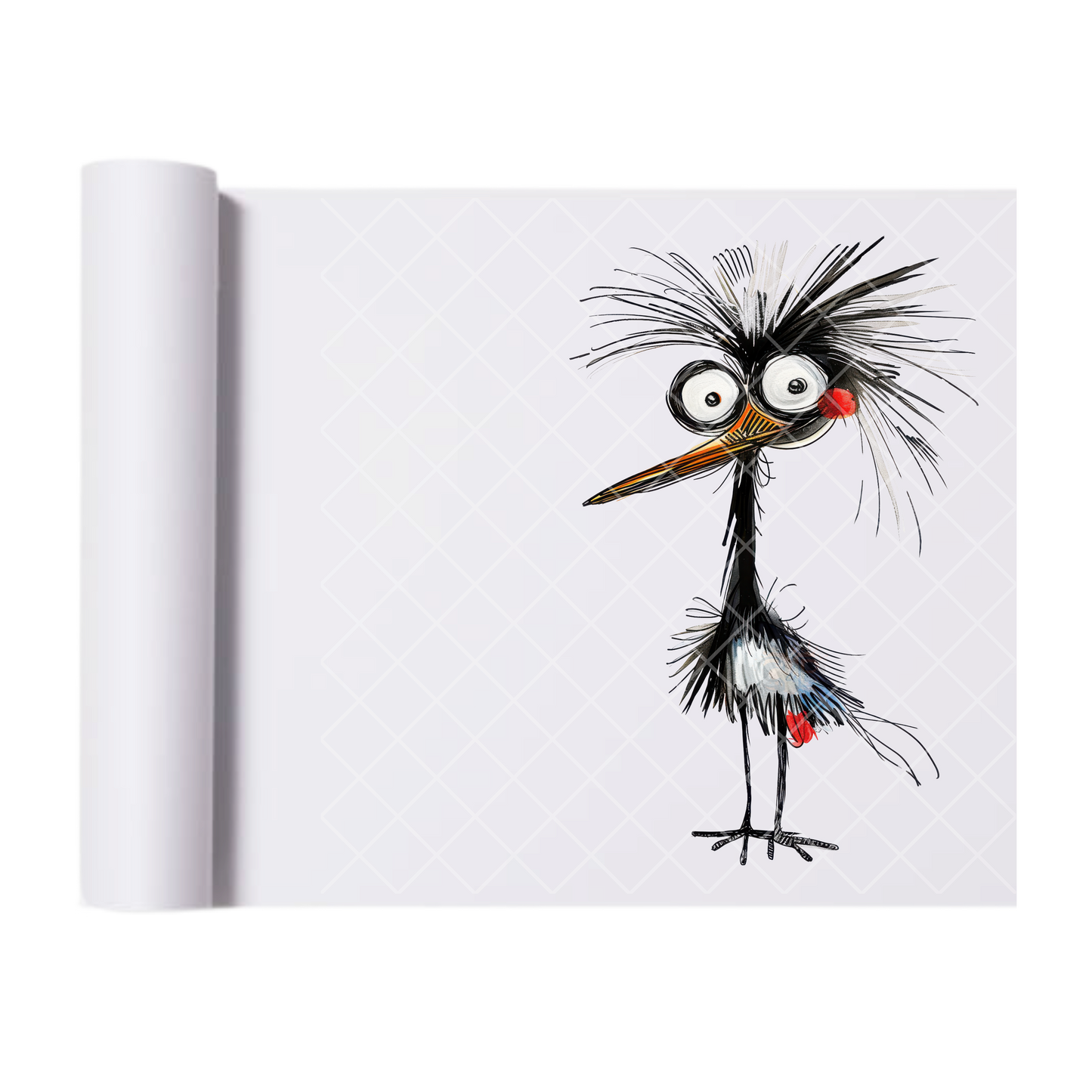 Kooky Black Bird - Direct Print Film Transfer for Trendy T-Shirts, Cotton, Polyester & Blends - High-Quality Print