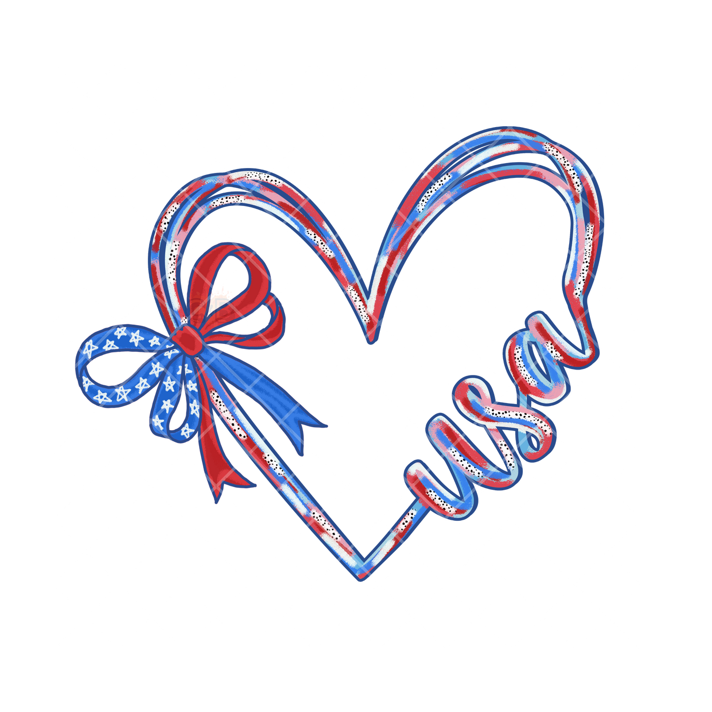 Heart Ribbon USA PNG