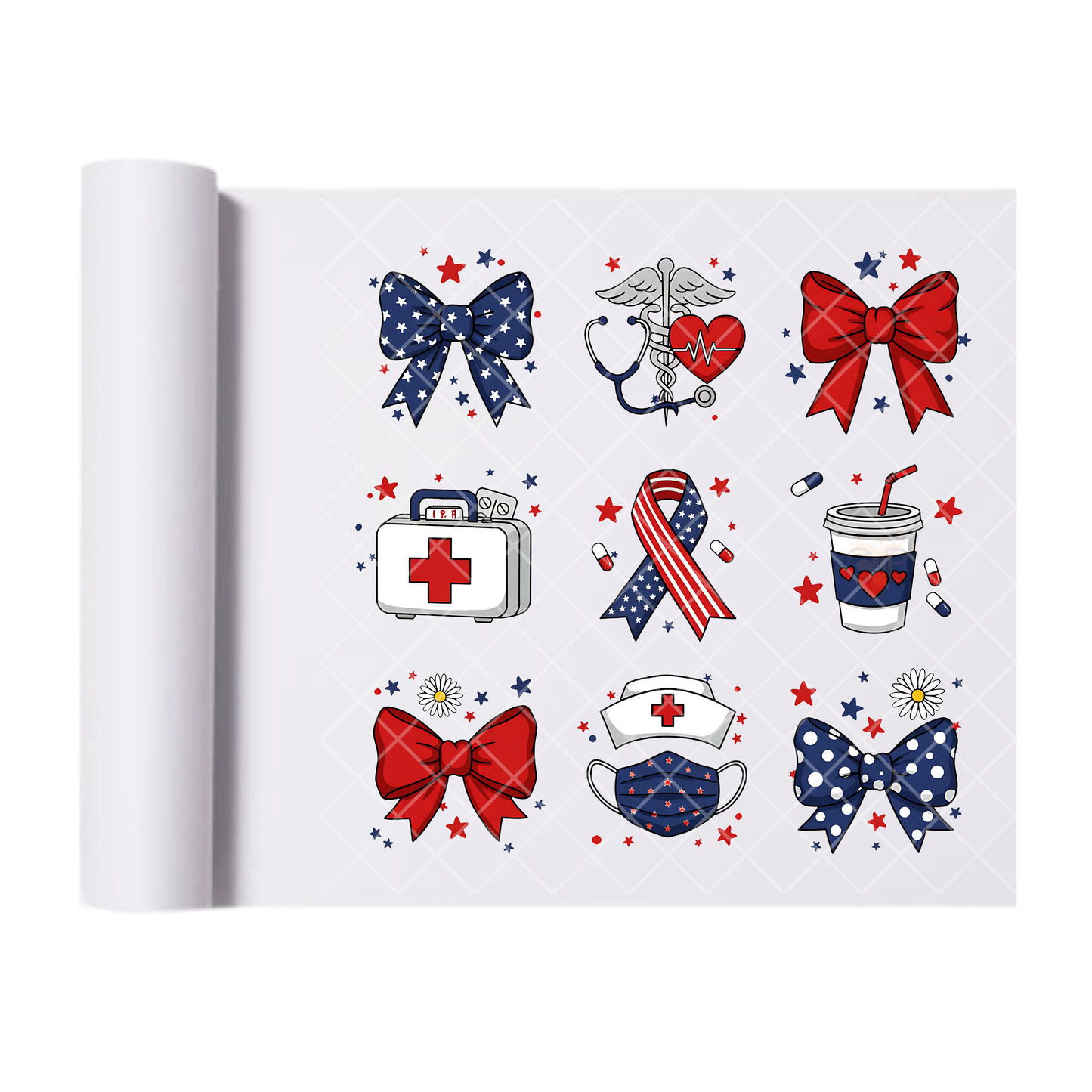 Independence Day Nurse Theme - Direct Print Film Transfer for Trendy T-Shirts, Cotton, Polyester & Blends - High-Quality Print