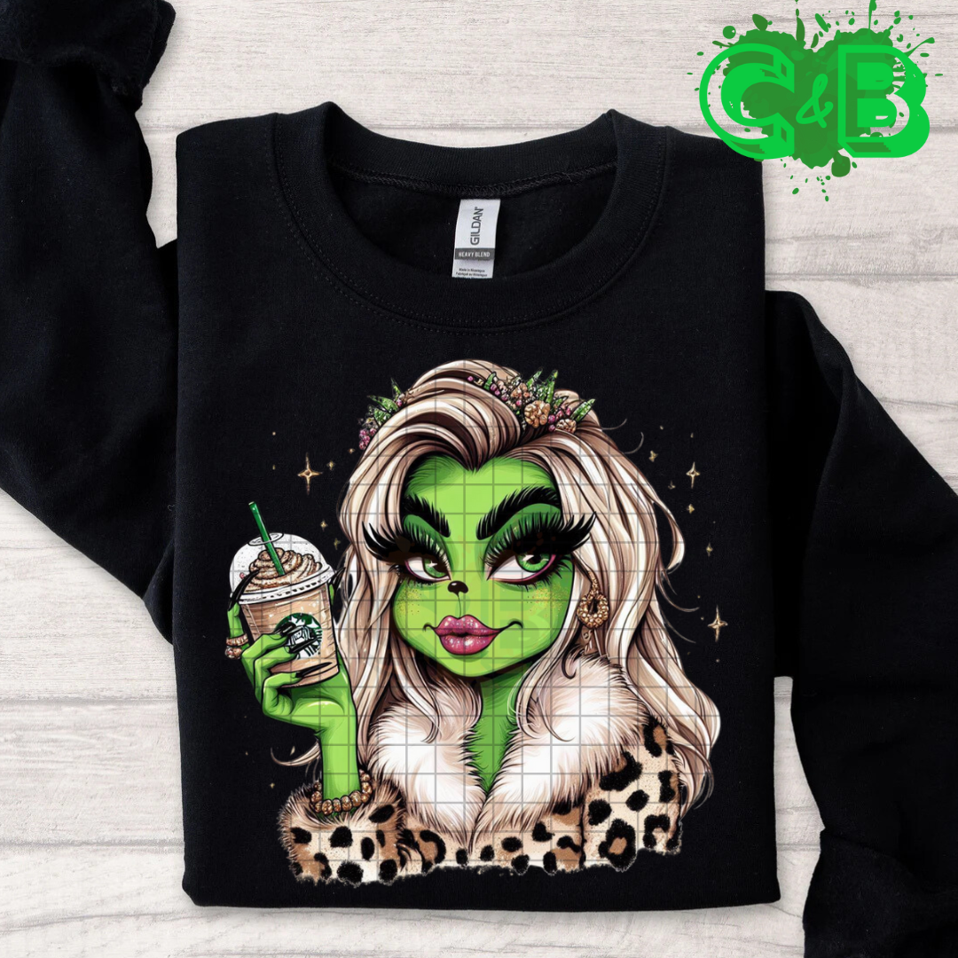 Green Lady Leopard Fur & Coffee PNG