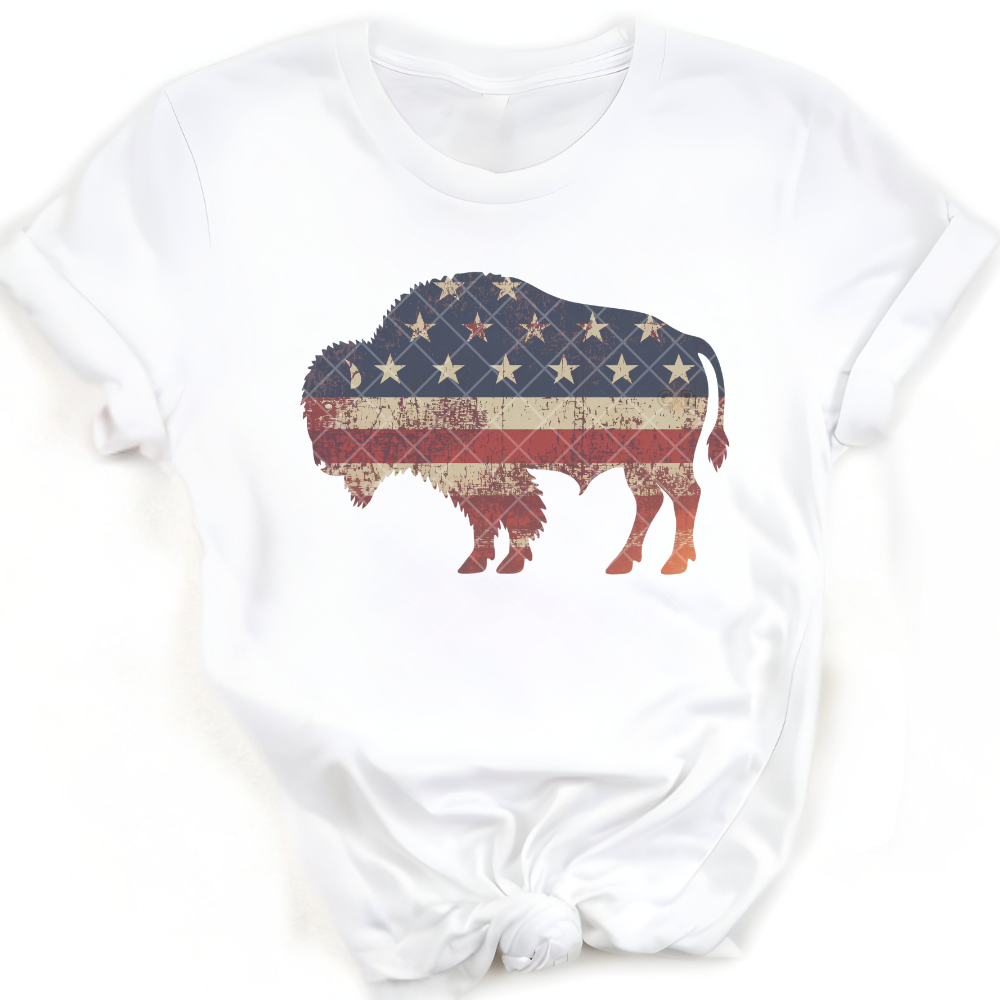 Buffalo American Flag Cutout PNG