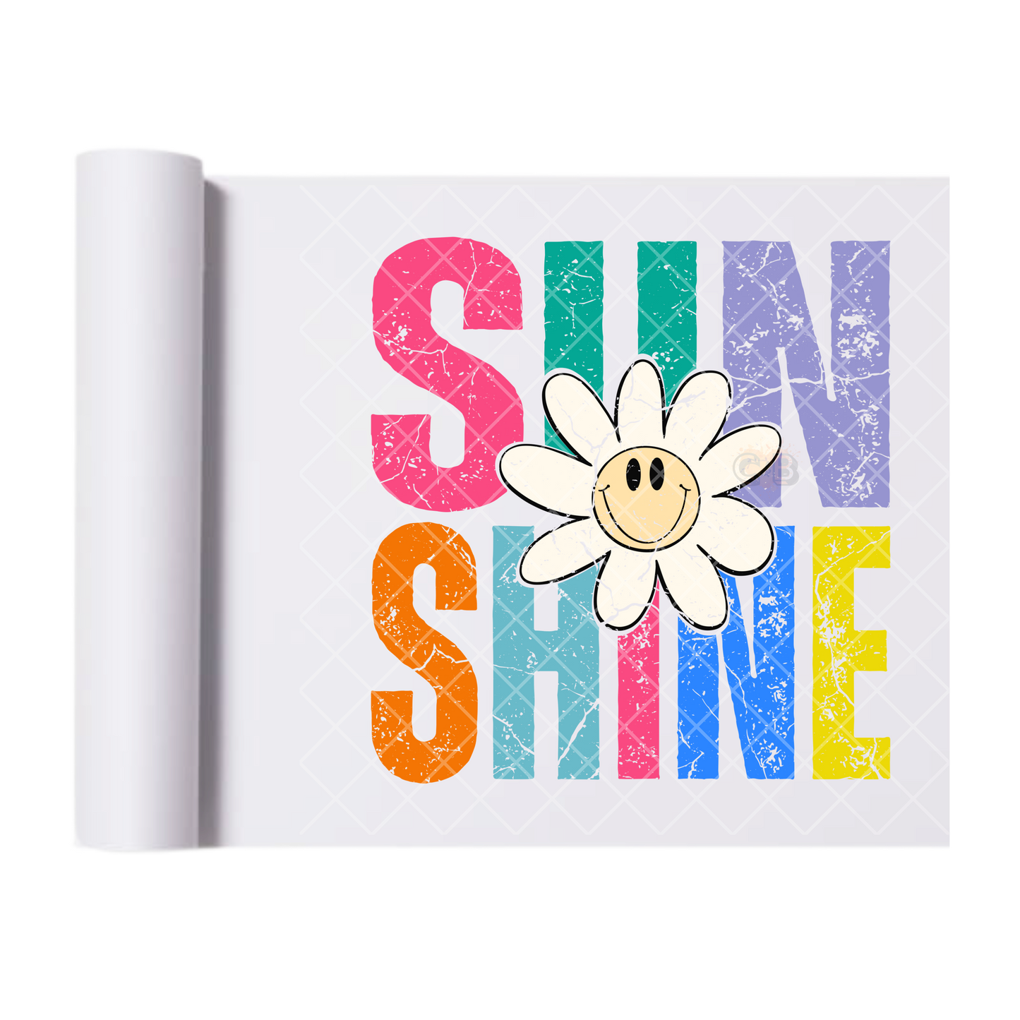 Sunshine Smiley Daisy - Direct Print Film Transfer for Trendy T-Shirts, Cotton, Polyester & Blends - High-Quality Print