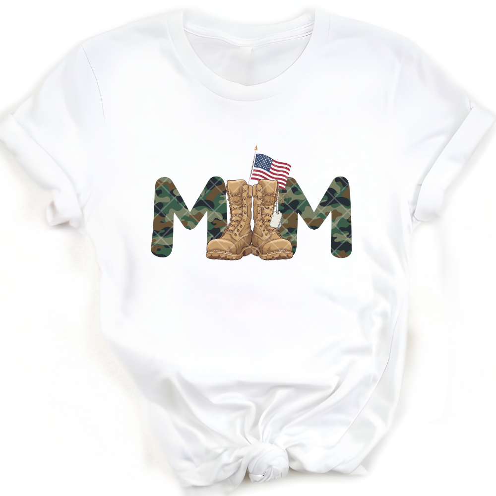 Military Mom Boots Flag PNG