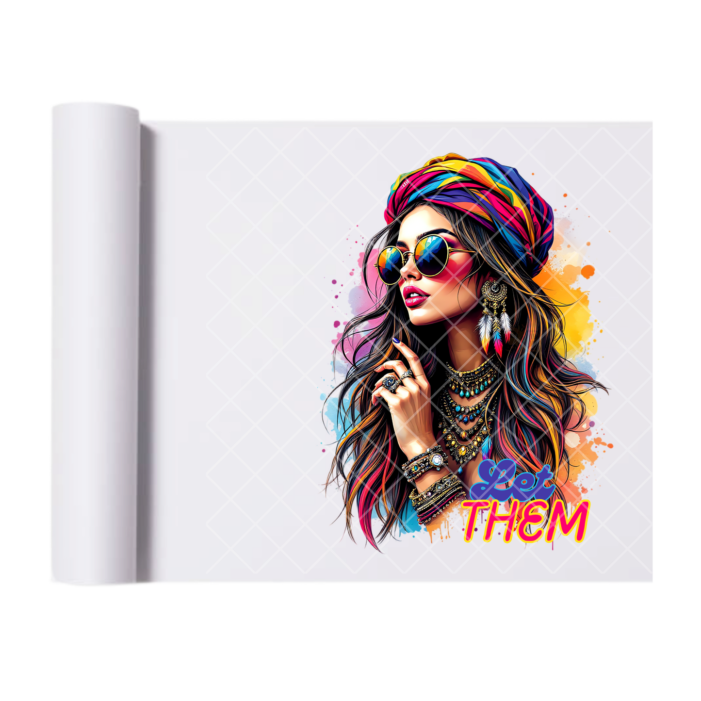 Let Them Painted Beauty - Direct Print Film Transfer for Trendy T-Shirts, Cotton, Polyester & Blends - High-Quality Print