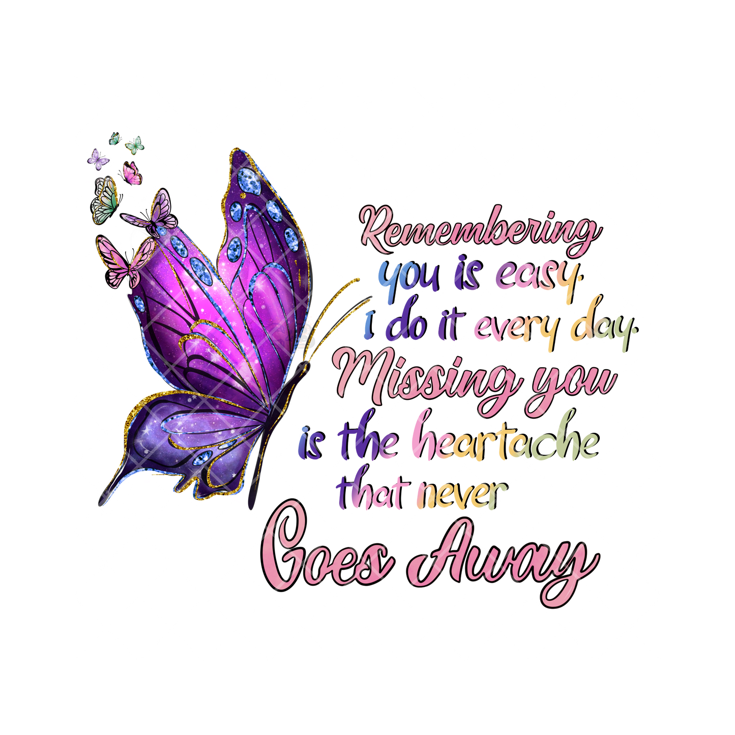Remembering You Purple Butterfly PNG