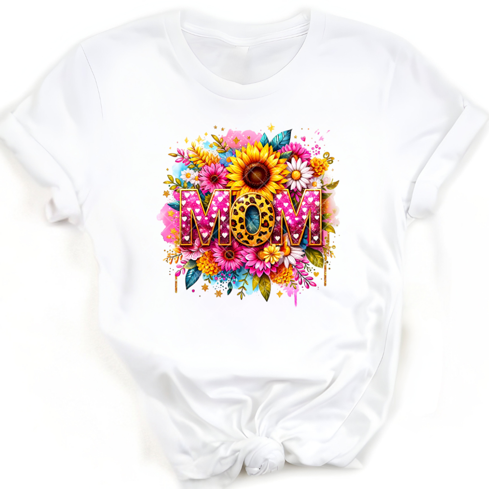 Mom Sunflower Pink Polkadot PNG