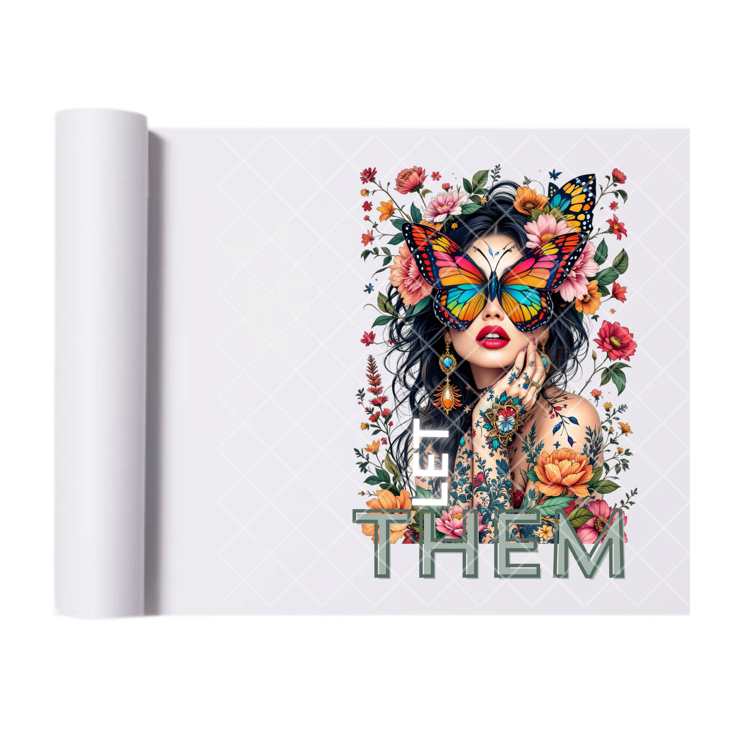 Let Them Butterfly Beauty - Direct Print Film Transfer for Trendy T-Shirts, Cotton, Polyester & Blends - High-Quality Print