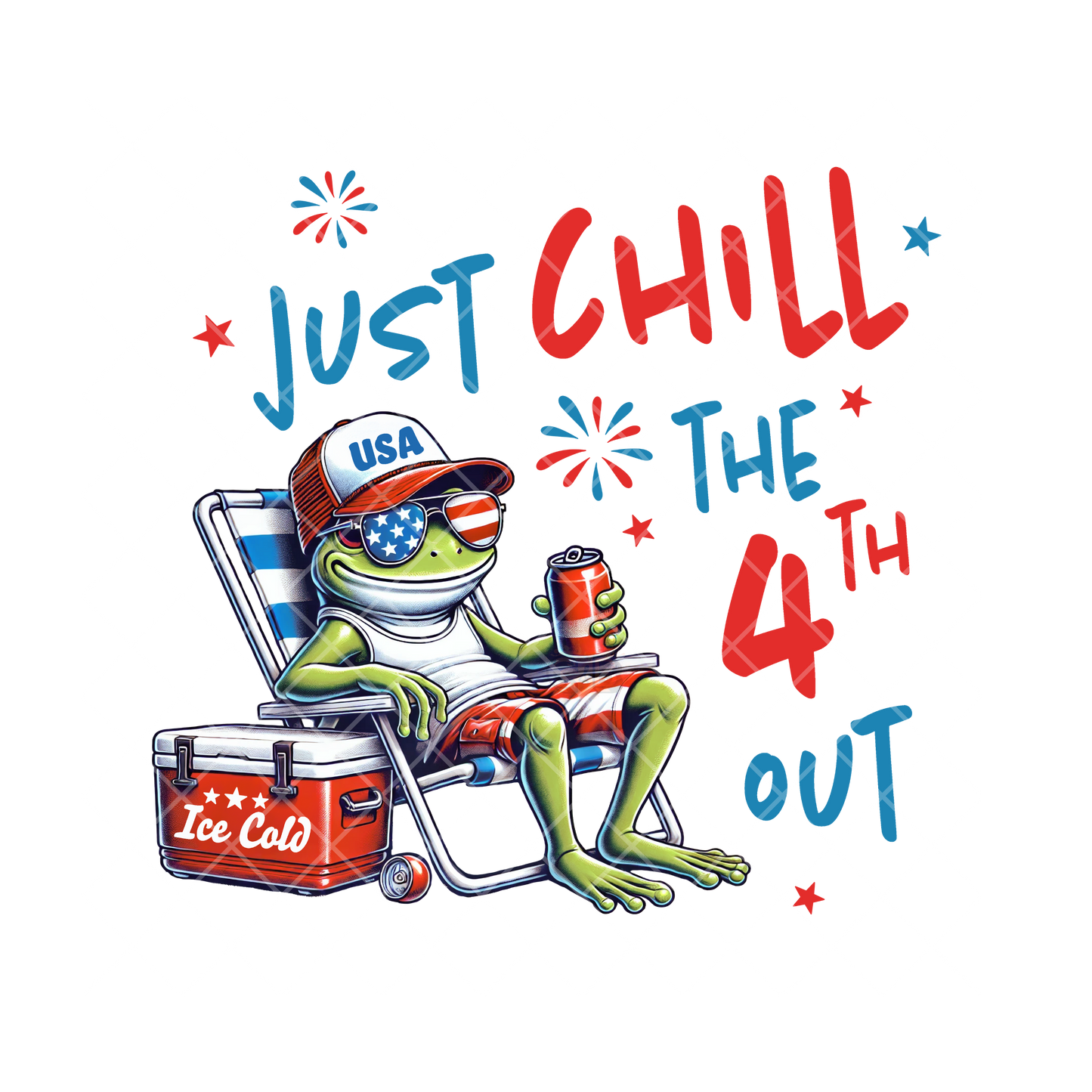 Just Chill The 4Th Out Frog PNG