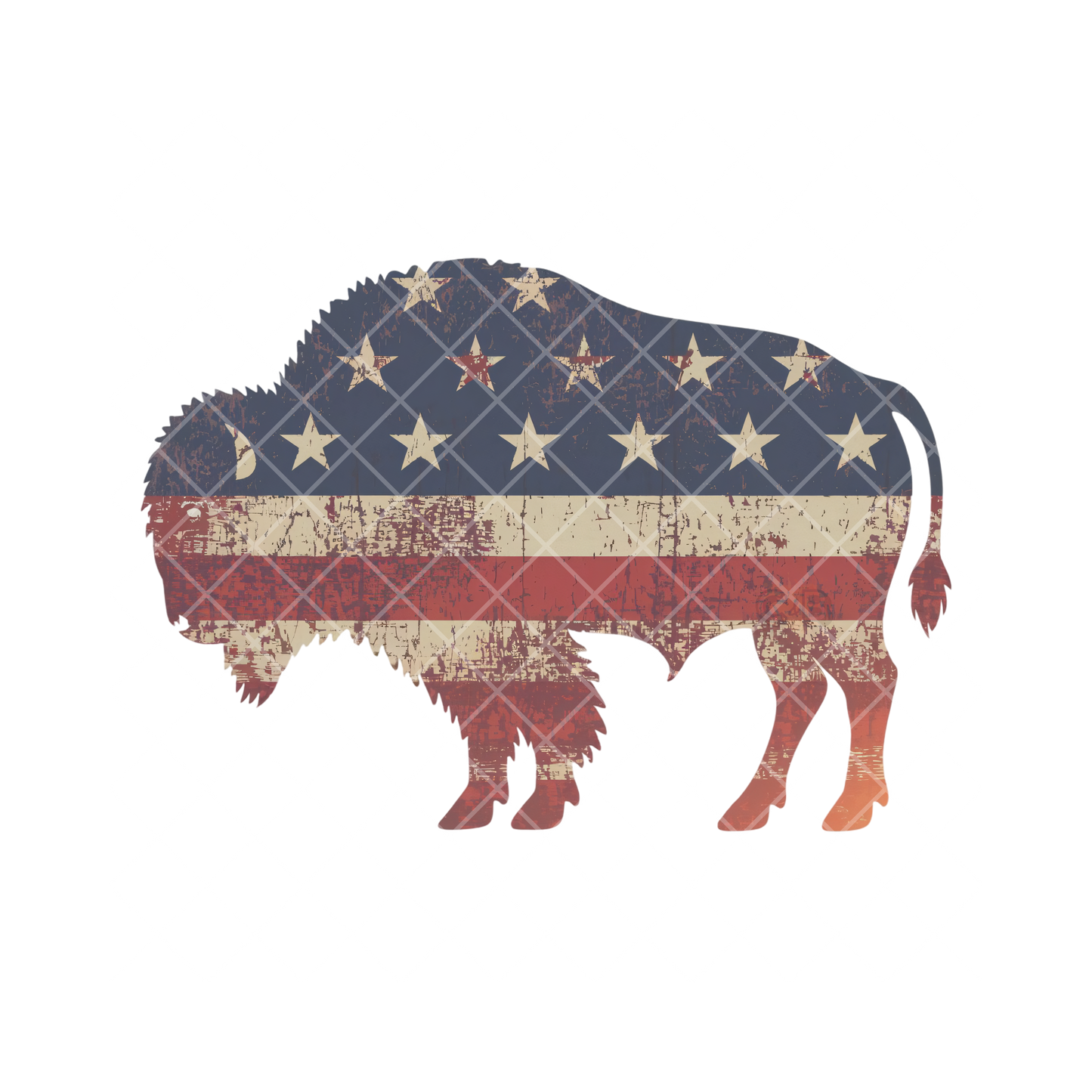 Buffalo American Flag Cutout PNG