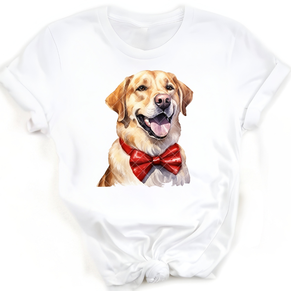 Labrador With Red Bow Tie PNG