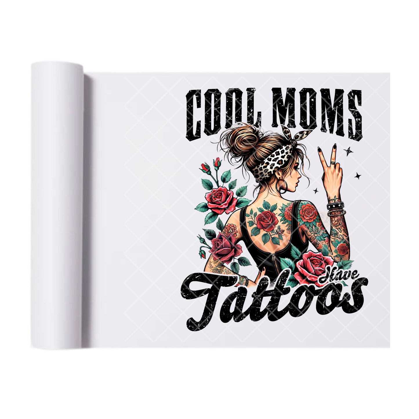 Moms Have Tattoos - Direct Print Film Transfer for T-Shirts, Cotton, Polyester & Blends - High-Quality Print