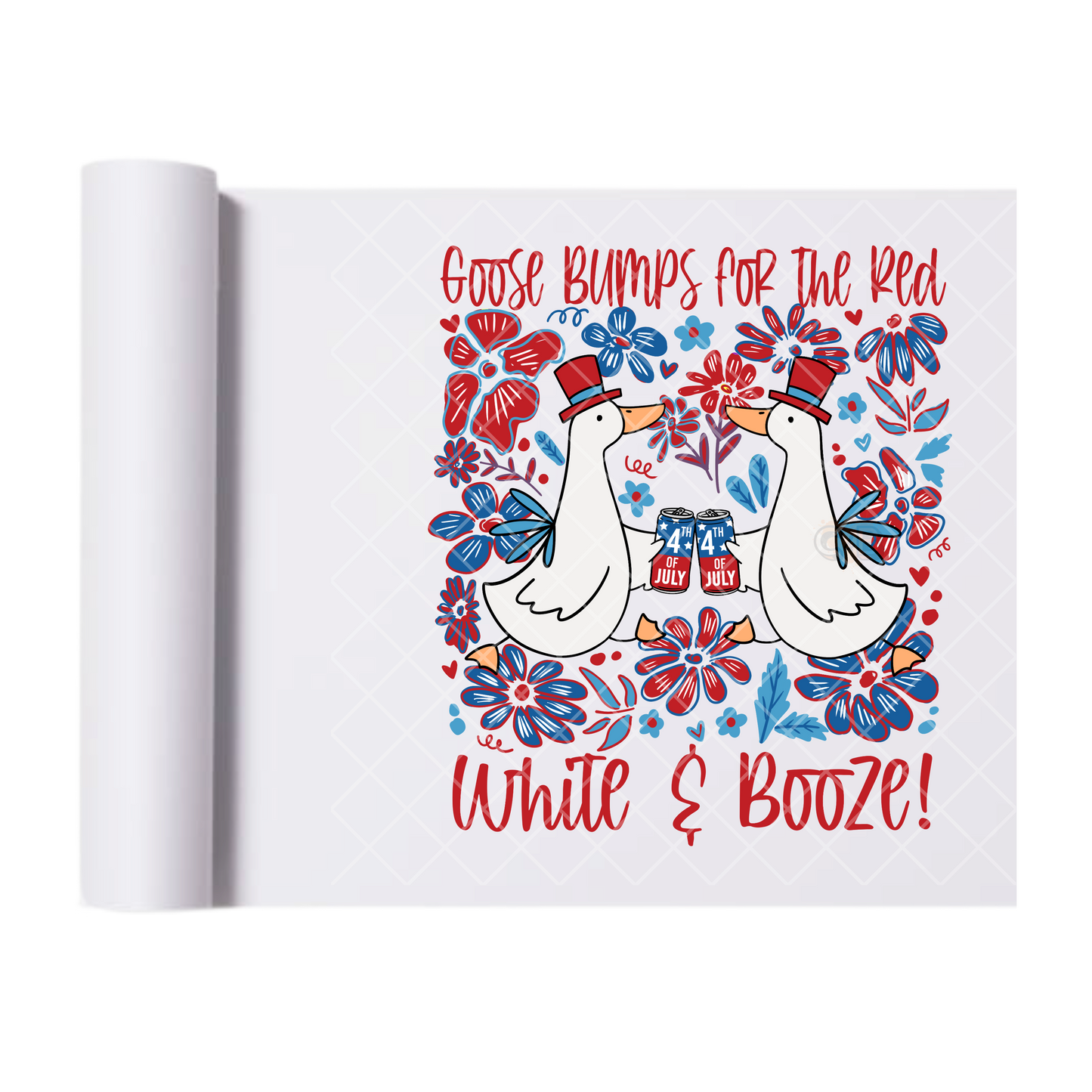 Celebrating Geese 4th - Direct Print Film Transfer for T-Shirts, Cotton, Polyester & Blends - High-Quality Print