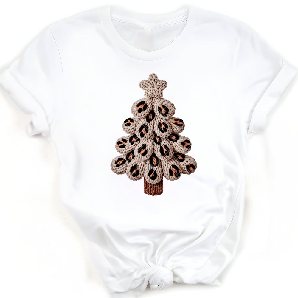 Leopard Tree Faux Crochet PNG File