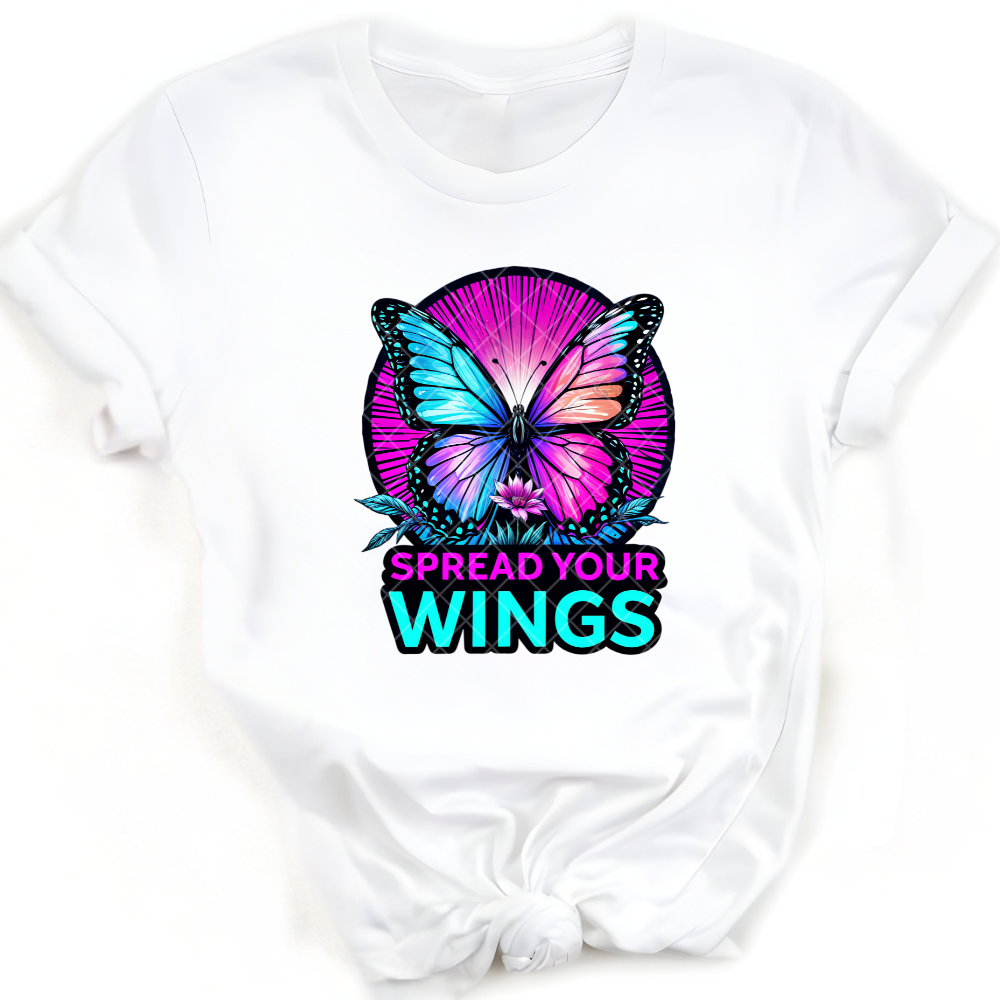 Spread Your Wings - Direct Print Film Transfer for T-Shirts, Cotton, Polyester & Blends - High-Quality Print