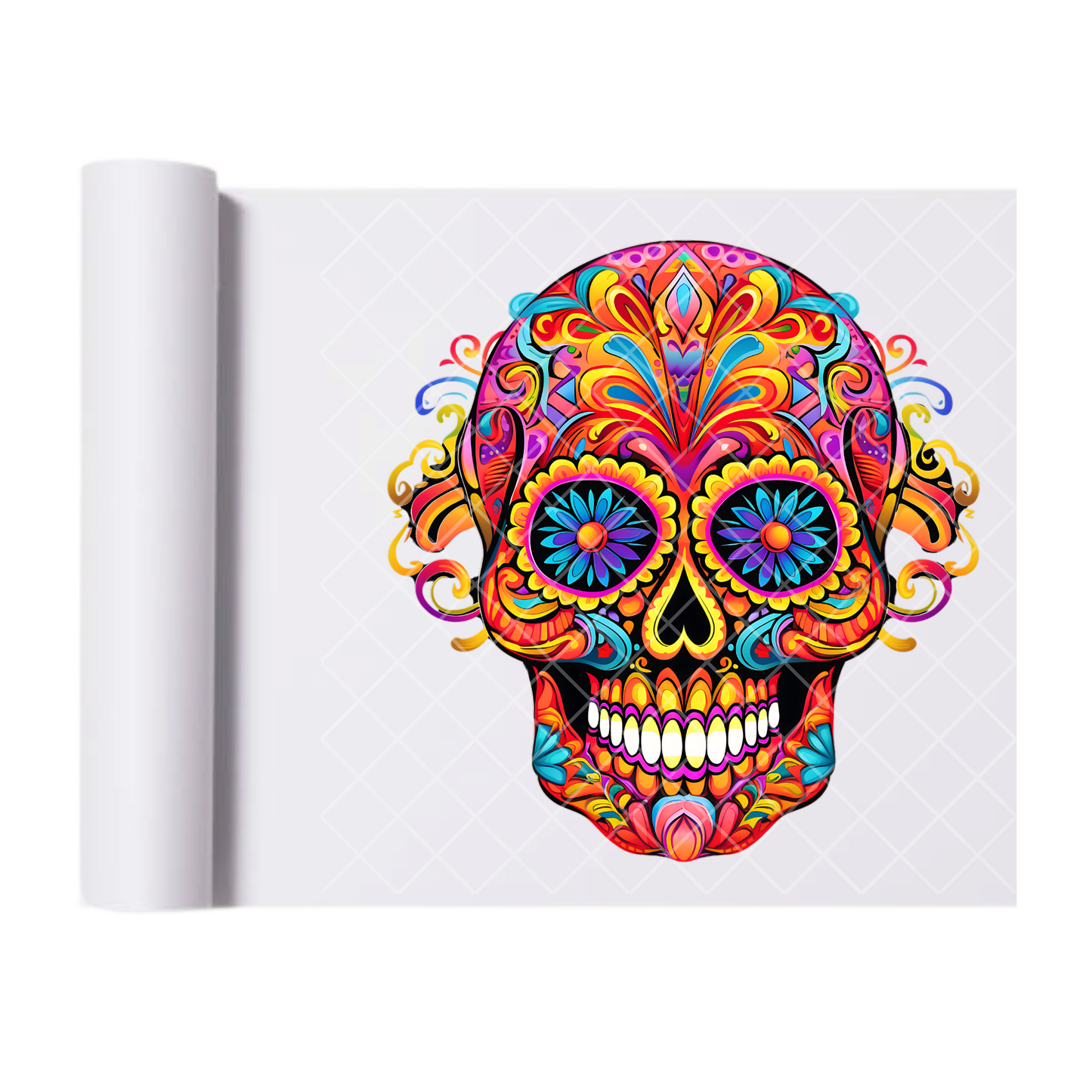 Decorative Mask Blue Floral Eyes - Direct Print Film Transfer for T-Shirts, Cotton, Polyester & Blends - High-Quality Print
