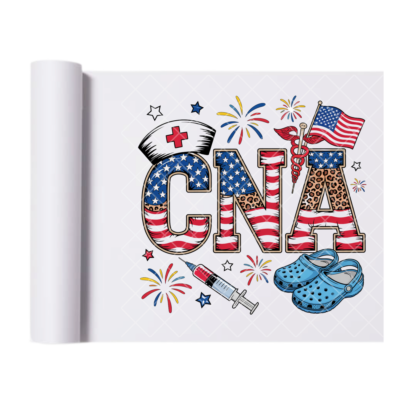 CNA Nurse Independence Day - Direct Print Film Transfer for Trendy T-Shirts, Cotton, Polyester & Blends - High-Quality Print
