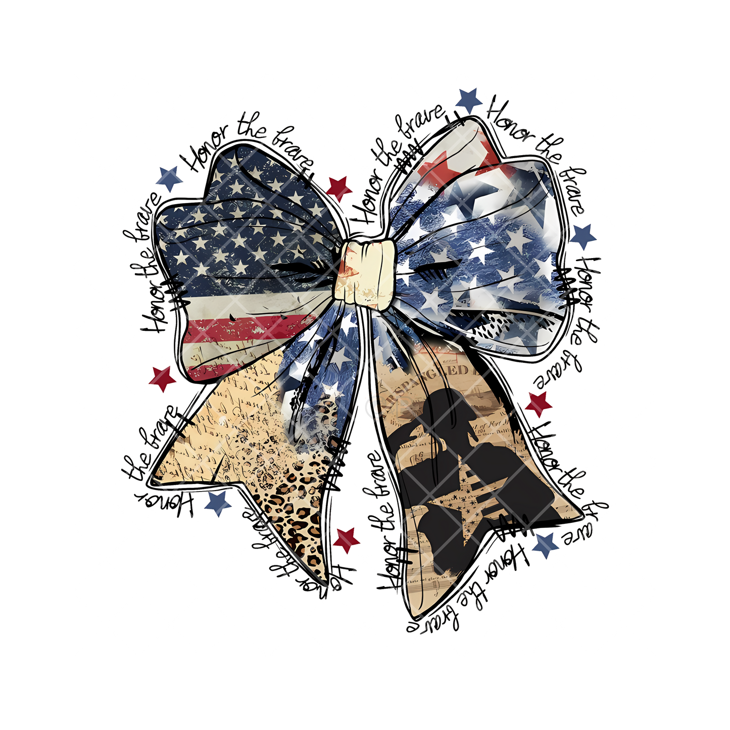 Patriot Ribbon Bow Wrap Saying PNG