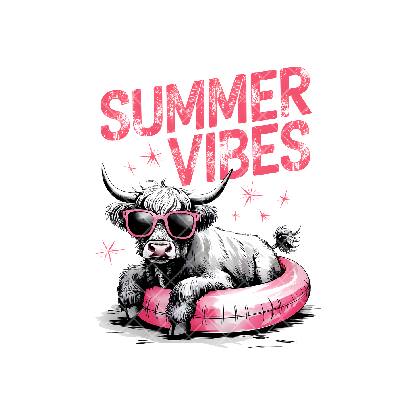 Steer In A Tube Summer Vibes PNG