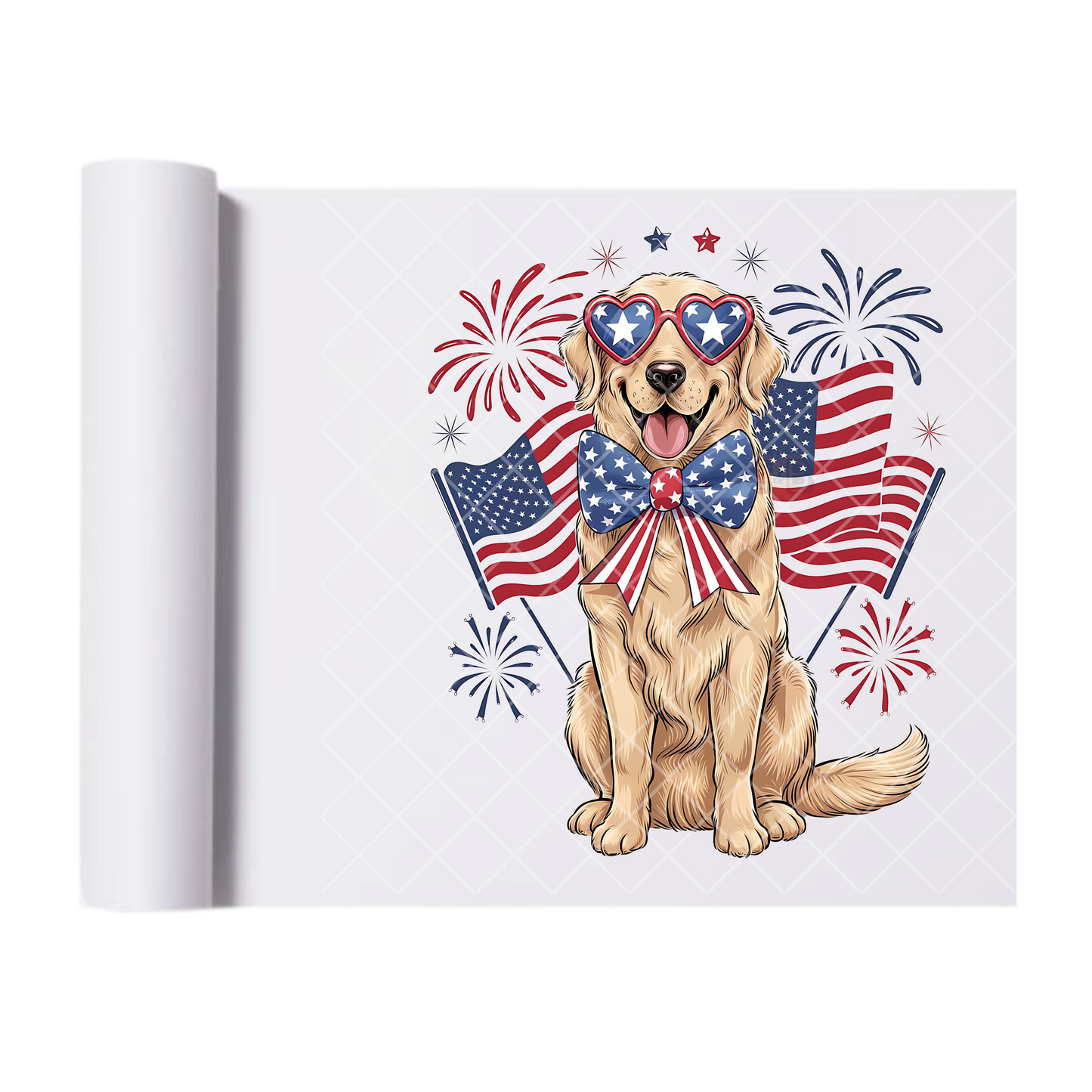 Patriot Yellow Labrador - Direct Print Film Transfer for Trendy T-Shirts, Cotton, Polyester & Blends - High-Quality Print