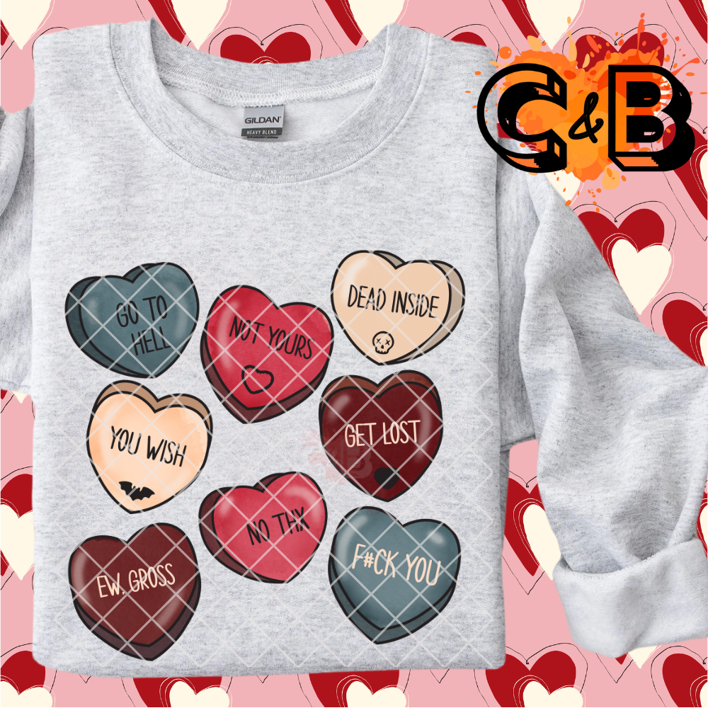 Valentines bitter hearts PNG