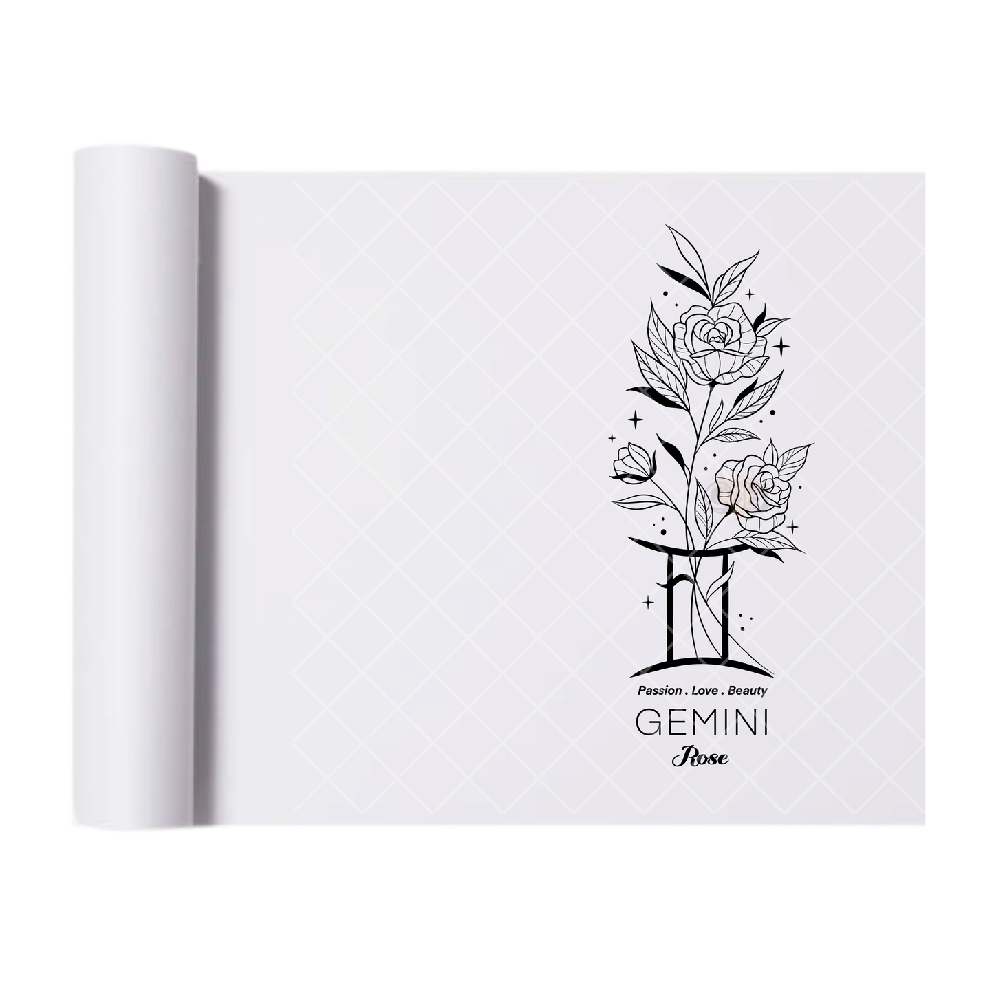 Gemini Rose - Direct Print Film Transfer for T-Shirts, Cotton, Polyester & Blends - High-Quality Print