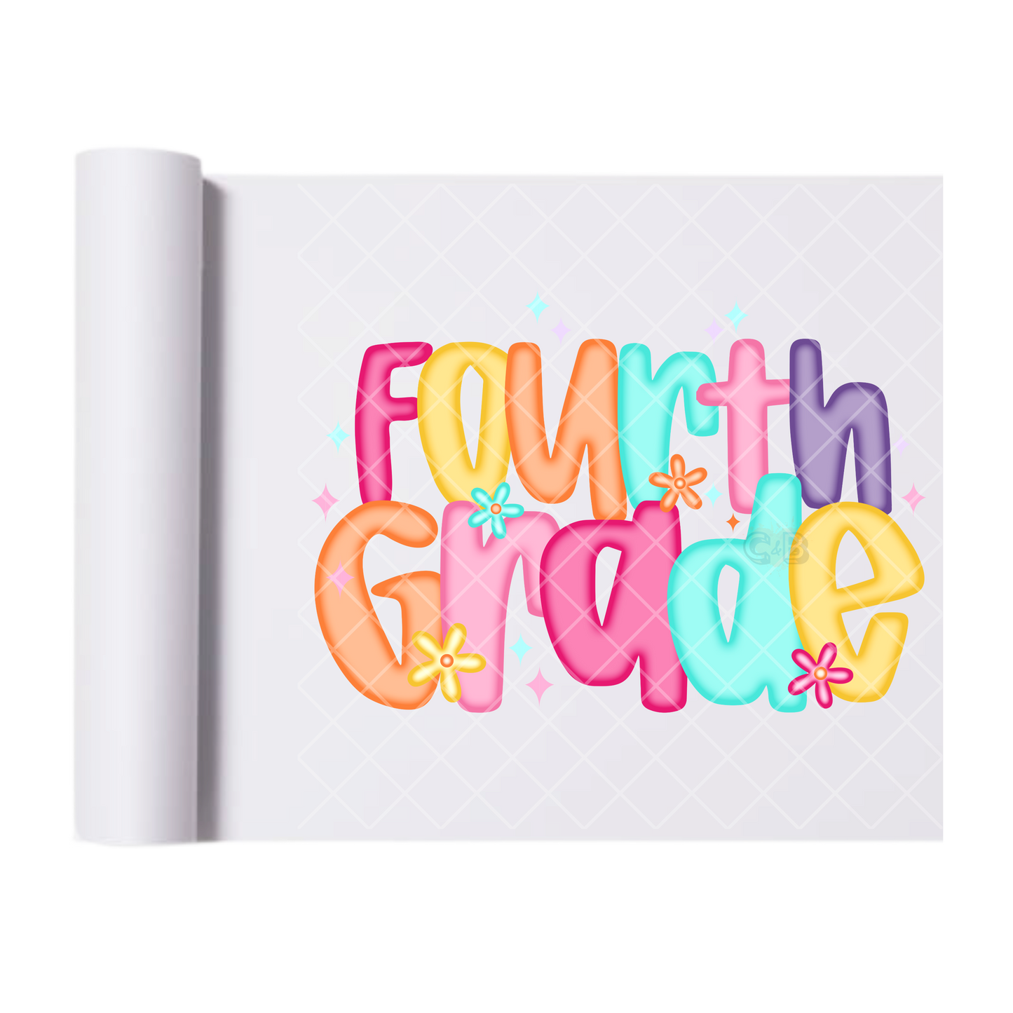 Fourth Grade Powerpuff - Direct Print Film Transfer for T-Shirts, Cotton, Polyester & Blends - High-Quality Print