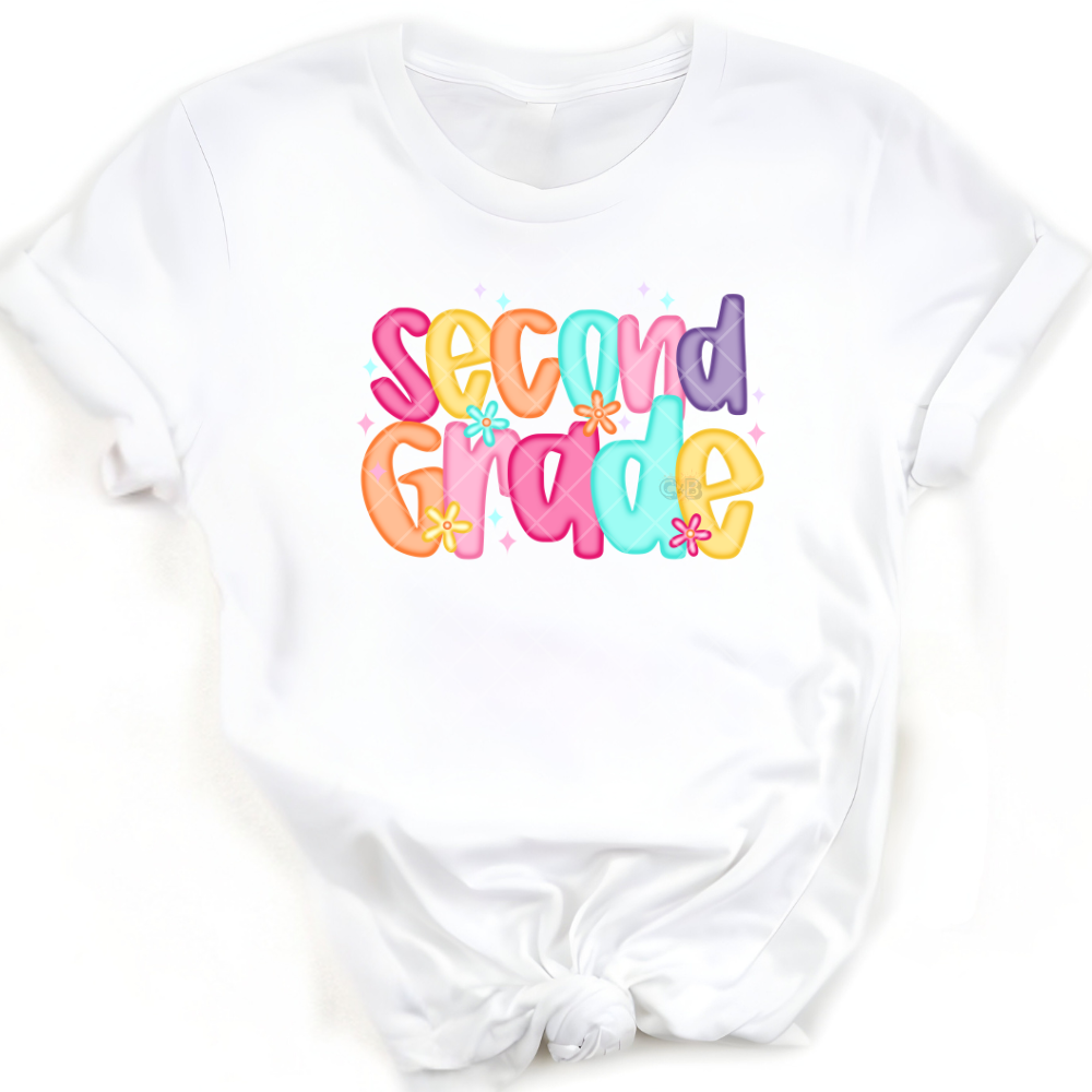 Second Grade Powerpuff - Direct Print Film Transfer for T-Shirts, Cotton, Polyester & Blends - High-Quality Print