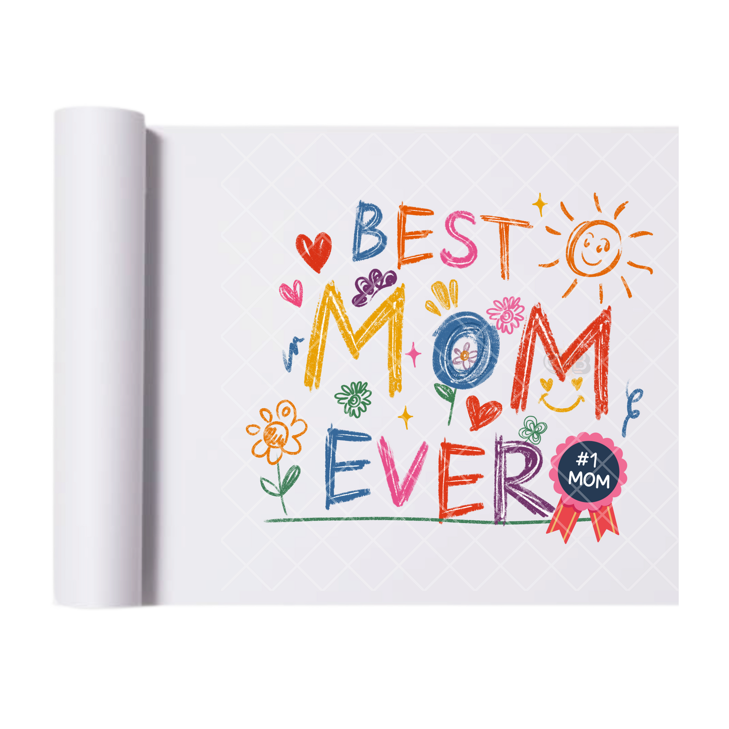 Best Mom Ever Young Font - Direct Print Film Transfer for T-Shirts, Cotton, Polyester & Blends - High-Quality Print