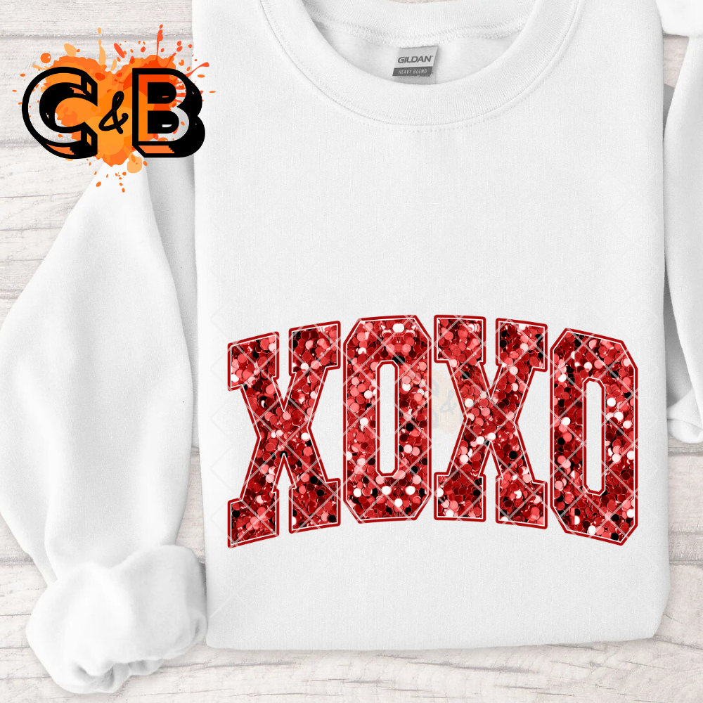 Xoxo red glitter PNG