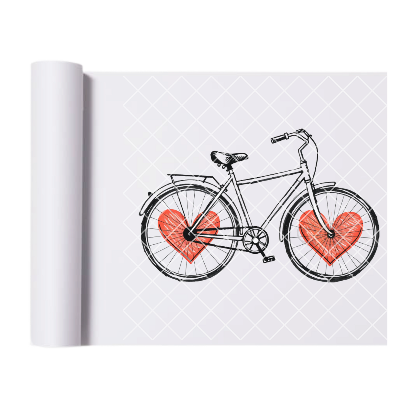 Love bicycle DTF film t shirt transfer
