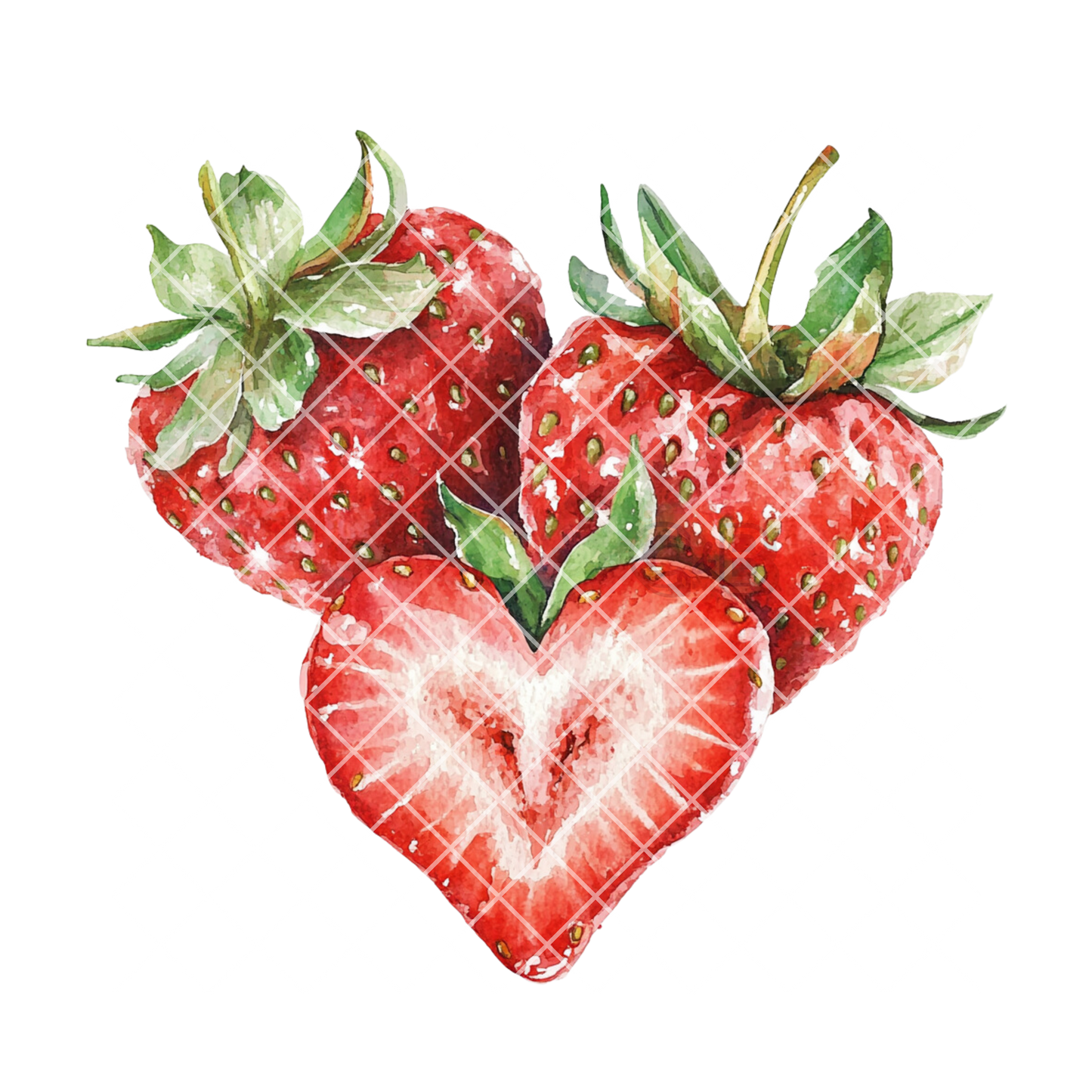 Watercolor strawberry’s DTF film t shirt transfer