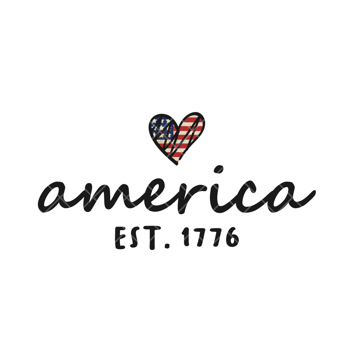 America Relaxed Font Flag Heart PNG
