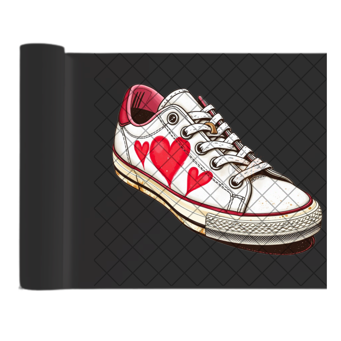 Chucks and hearts shoe DTF film t shirt transfer