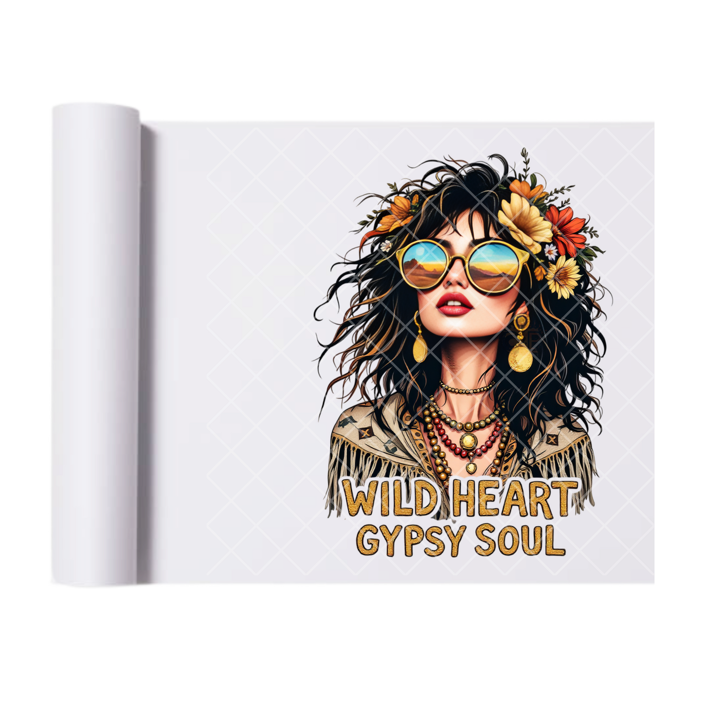Wild Heart Gypsy Soul - Direct Print Film Transfer for Trendy T-Shirts, Cotton, Polyester & Blends - High-Quality Print