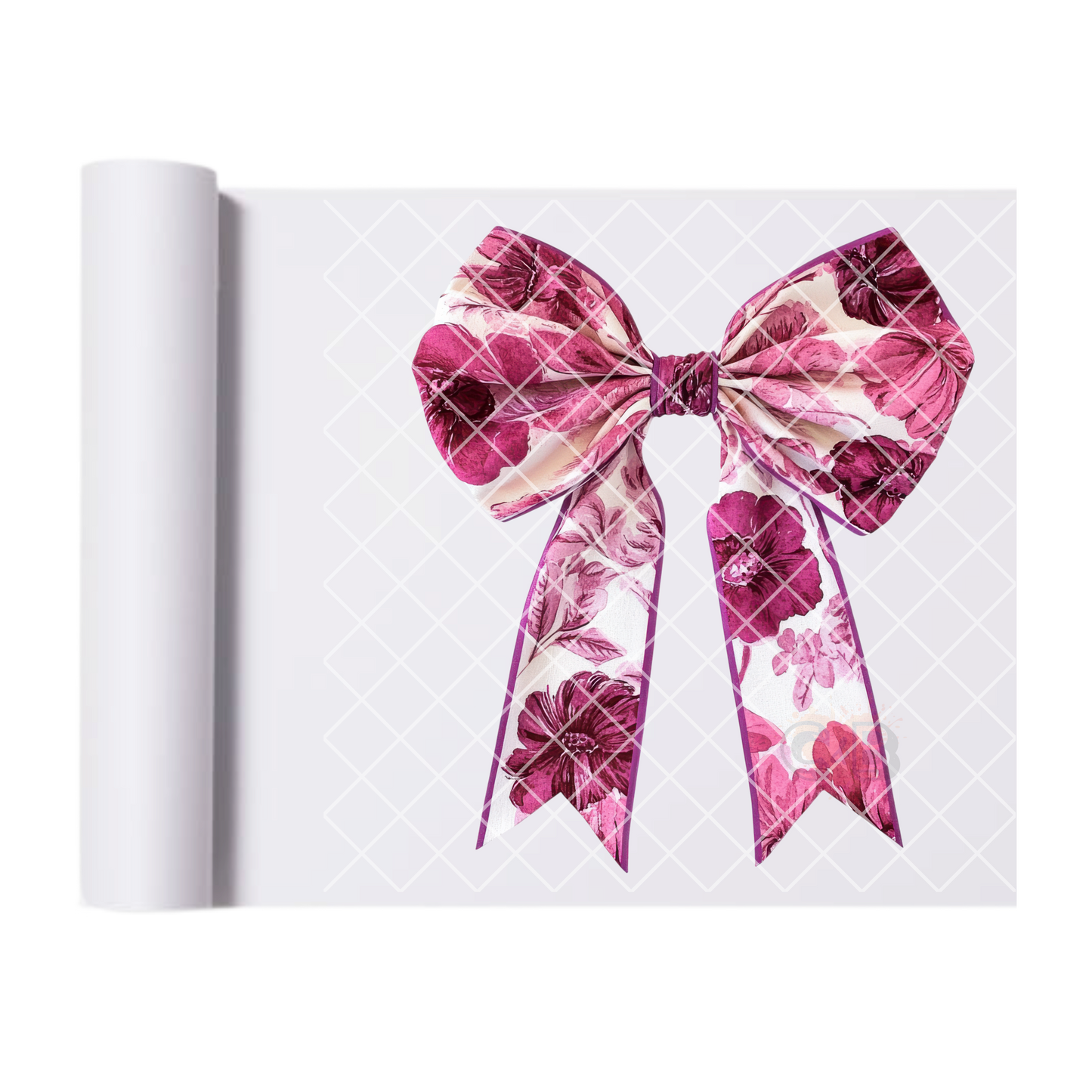 Ornate Magenta Bow - Direct Print Film Transfer for T-Shirts, Cotton, Polyester & Blends - High-Quality DTF Print