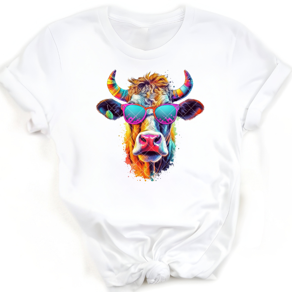Steer With Purple Shades PNG