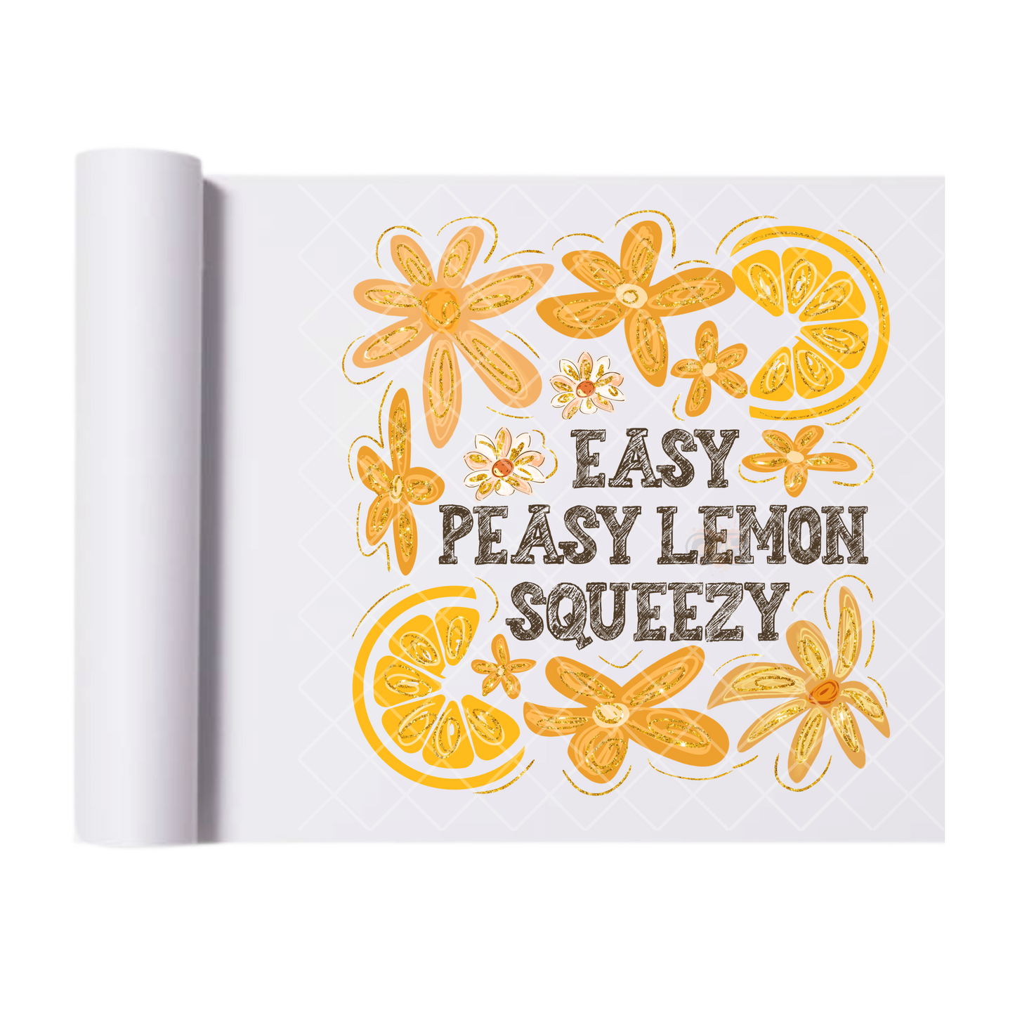 Easy Peasy Lemon Squeezy All Yellow - Direct Print Film Transfer for Trendy T-Shirts, Cotton, Polyester & Blends - High-Quality Print