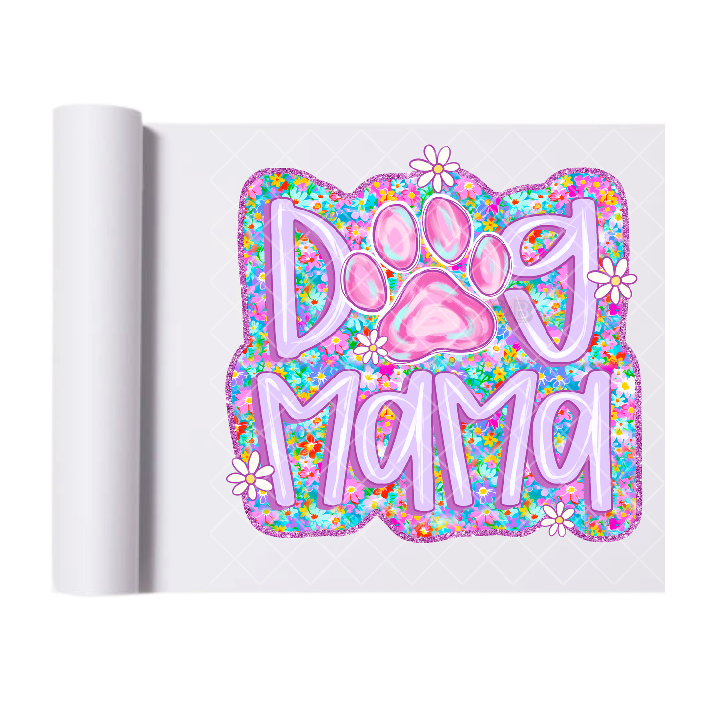 Purples Dog Mama - Direct Print Film Transfer for Trendy T-Shirts, Cotton, Polyester & Blends - High-Quality Print