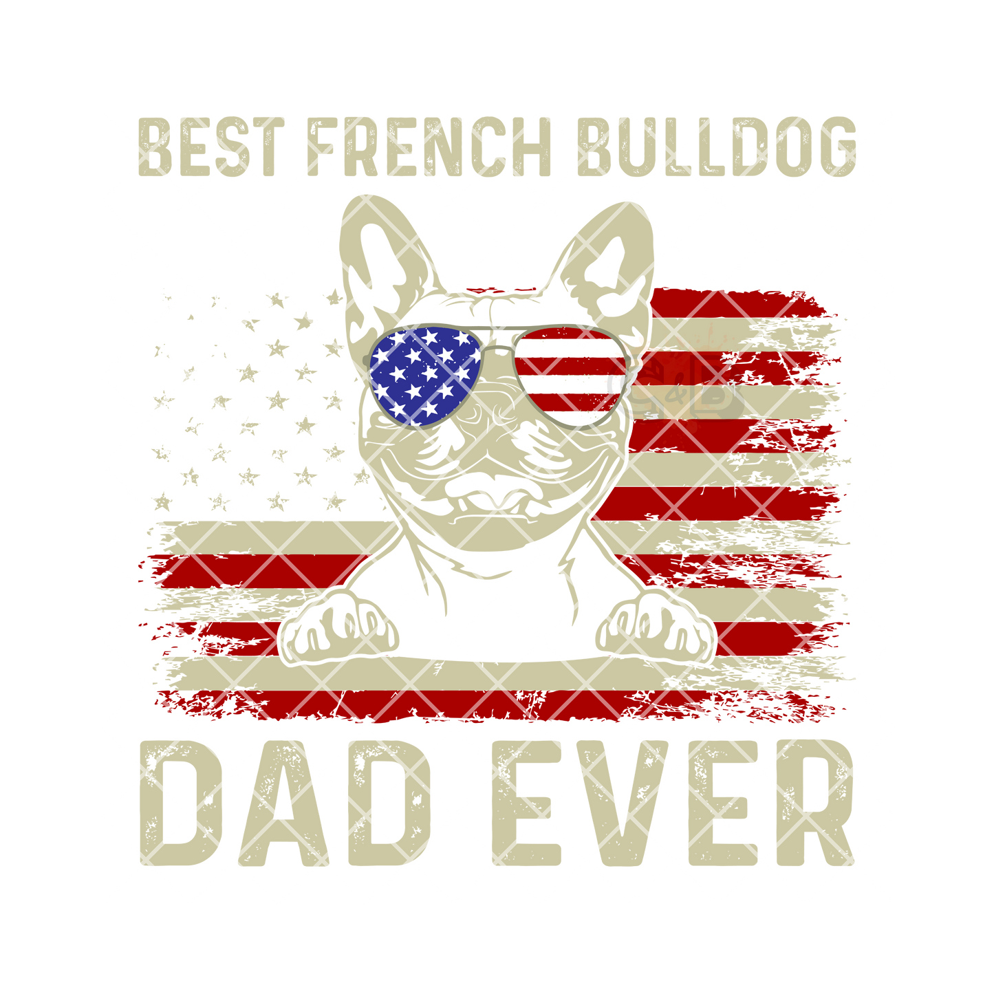 Bulldog dad American flag PNG