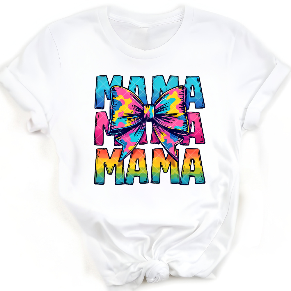 Tie Dye Mama Bow PNG
