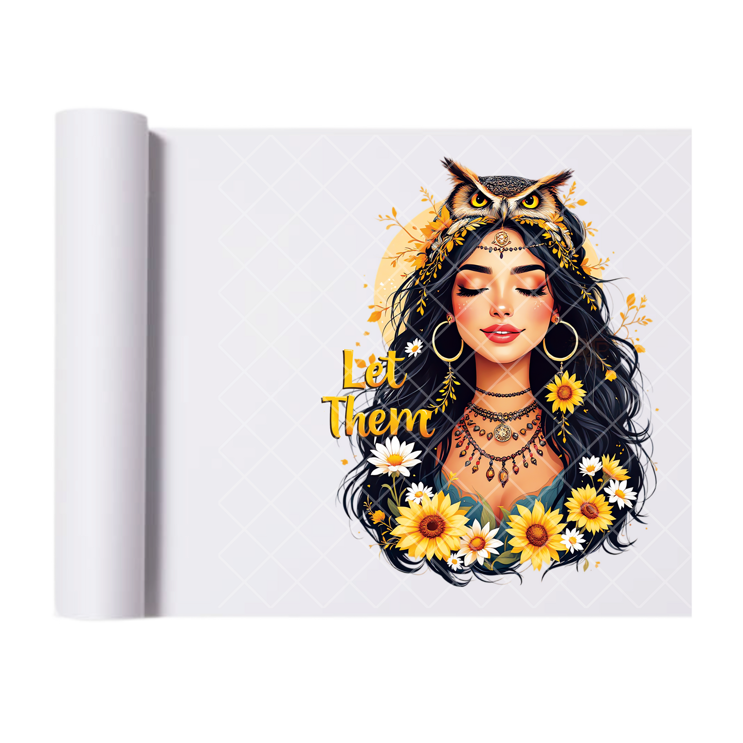 Let Them Owl Queen - Ready To Press Print Transfer for Apparel, Cotton, Polyester & Blends - High-Quality Print- Commercial Grade