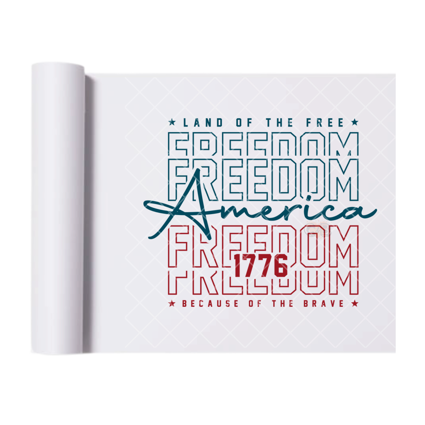 Land Of The Free America - Direct Transfer Print, Ready To Press For T-Shirts, Cotton, Polyester & Blends - Tshirt Business Quality