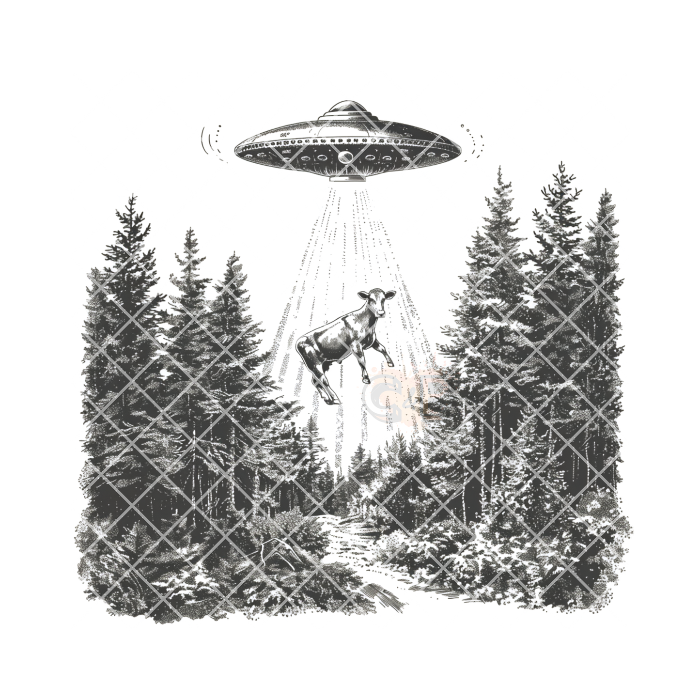 Cow alien beam PNG