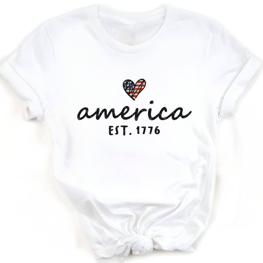 America Relaxed Font Flag Heart PNG