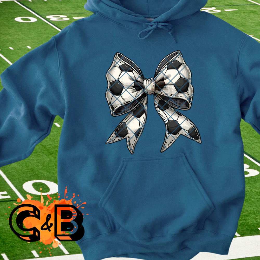 Soccer pattern bow PNG