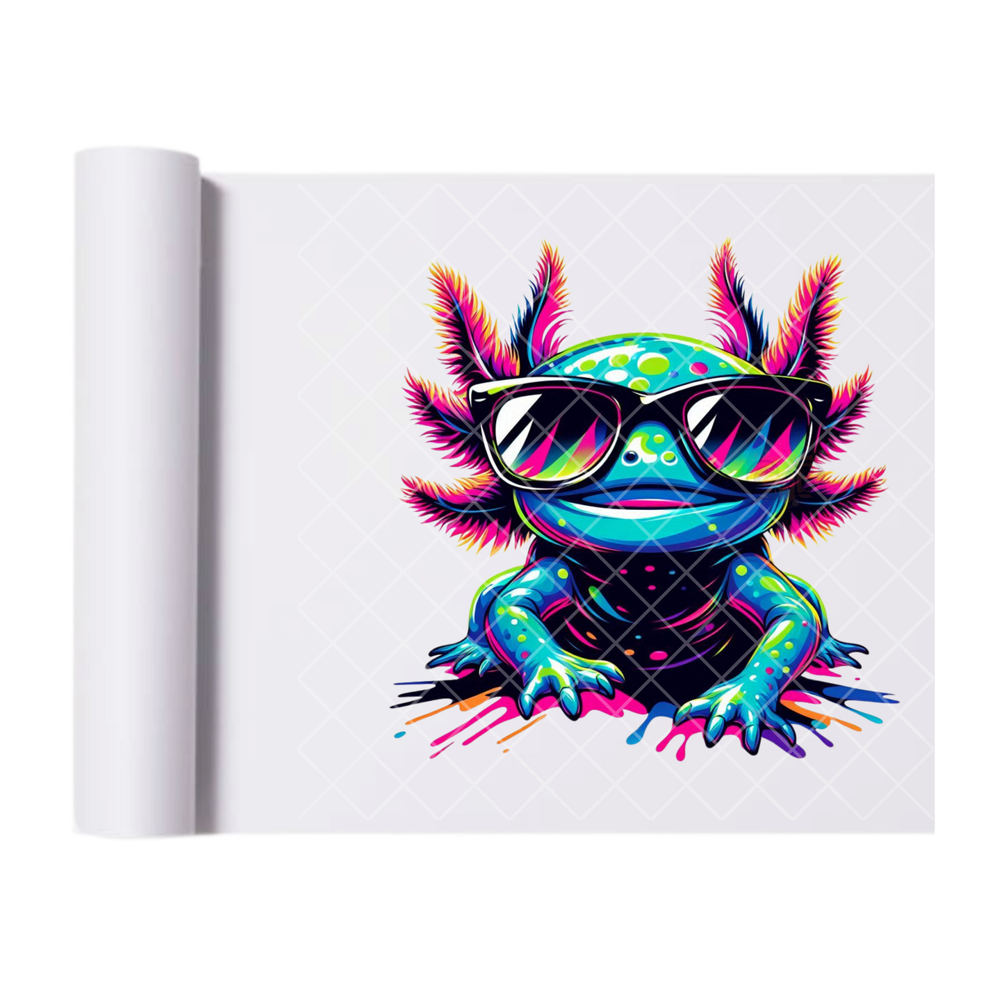Cool Axolotl - Direct Print Film Transfer for T-Shirts, Cotton, Polyester & Blends - High-Quality DTF Print
