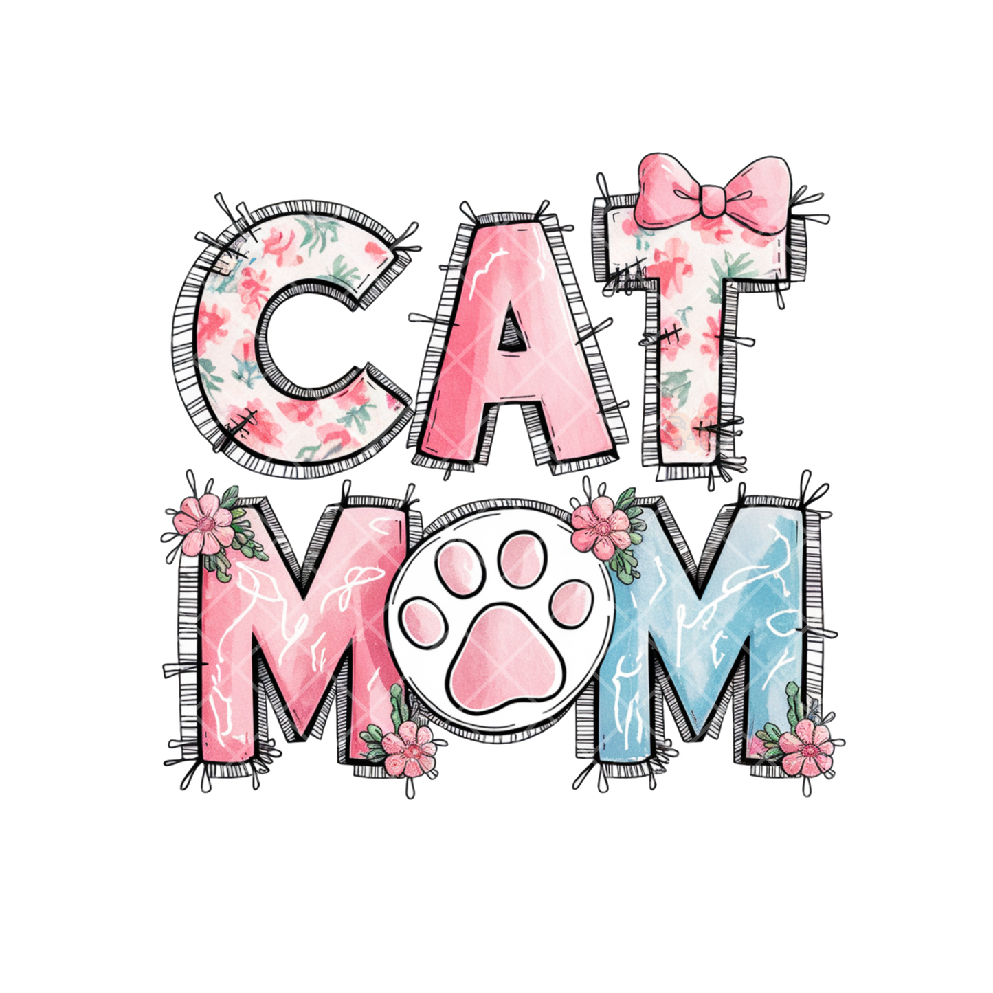 Cat Mom Pup Paw PNG