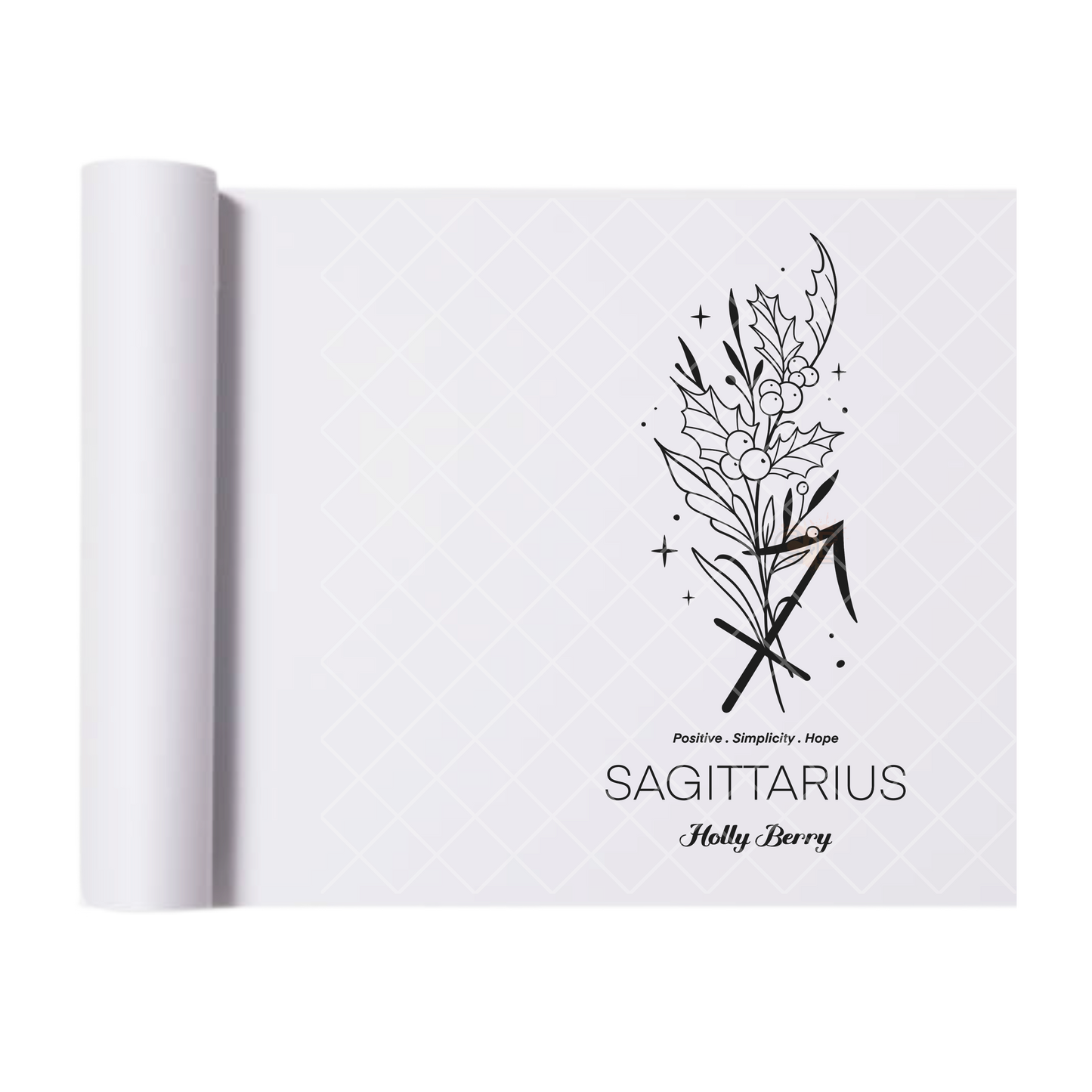 Sagittarius Holly Berry - Direct Print Film Transfer for T-Shirts, Cotton, Polyester & Blends - High-Quality Print