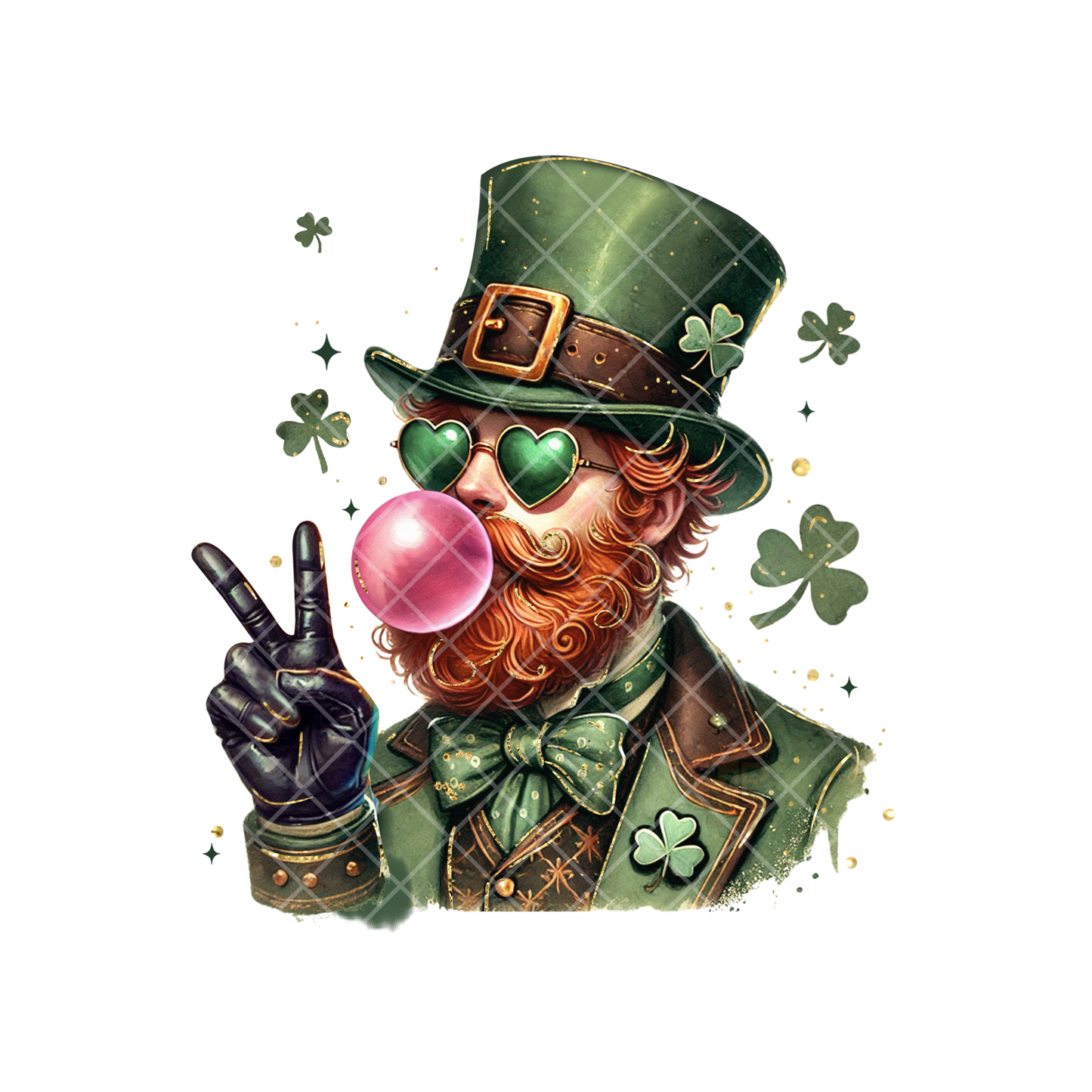Irish Man Top Hat Bubble Gum PNG