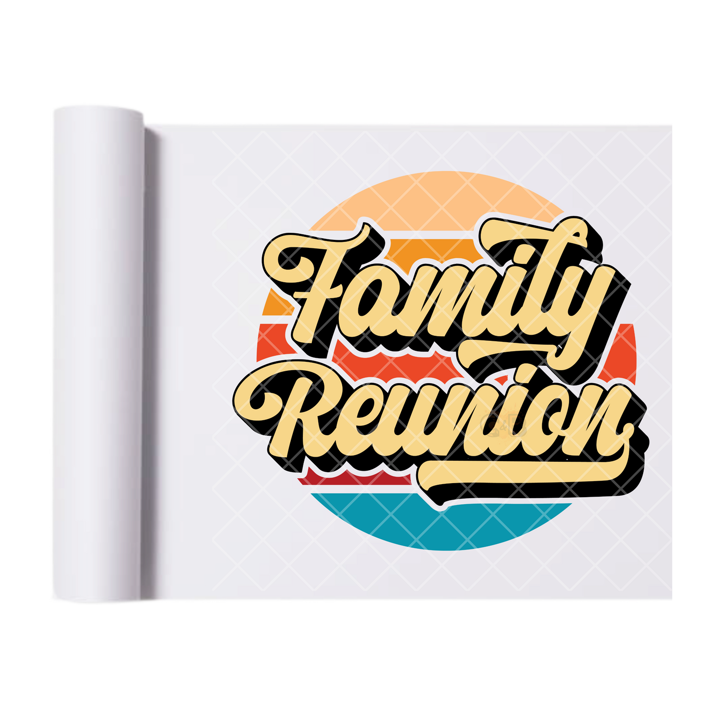 Family Reunion Cal Design - Direct Print Film Transfer for Trendy T-Shirts, Cotton, Polyester & Blends - High-Quality Print